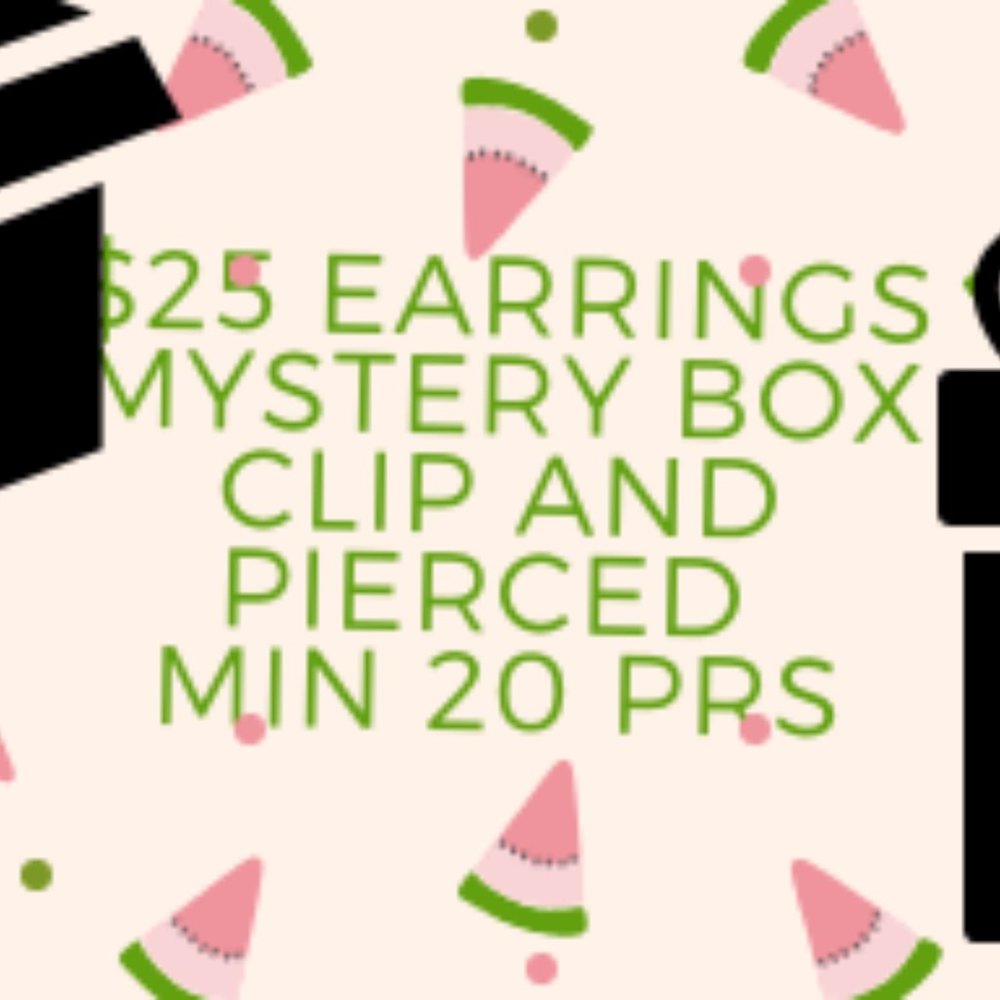 MYSTERY BOX Earrings pierced clips min 20 pairs$25